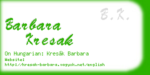 barbara kresak business card